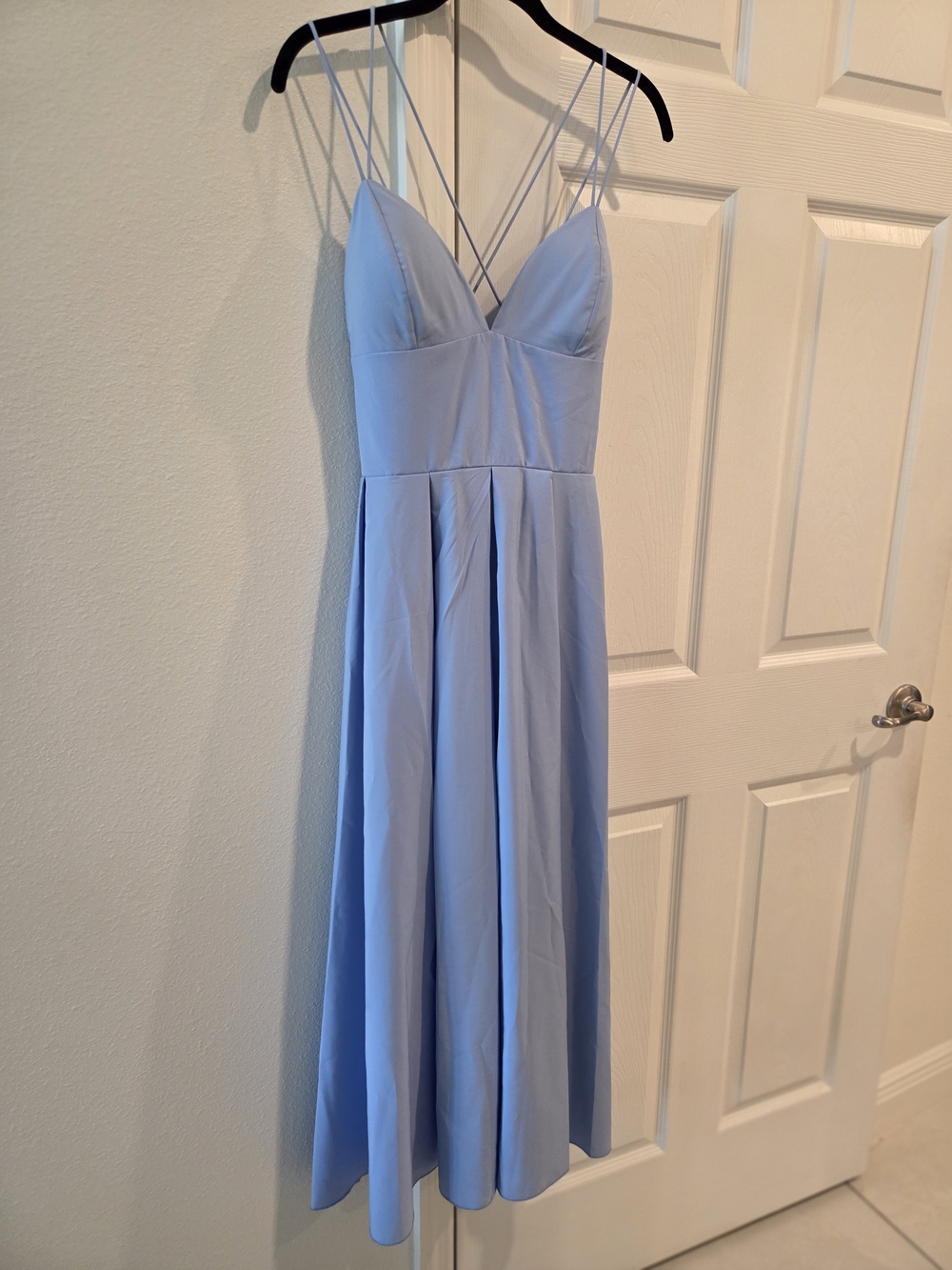 Dusty Blue V-Neck Maxi Dress - Picture 2 of 5